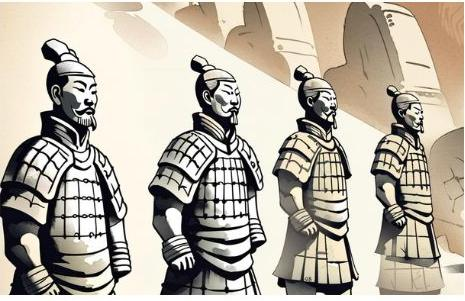 A_Terracotta Army figures guarding the tomb of Qin Shi Huang